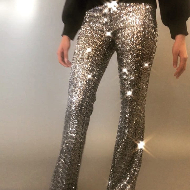 Sequin flared pants