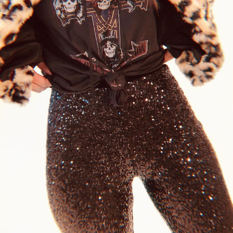 Sequin flared pants