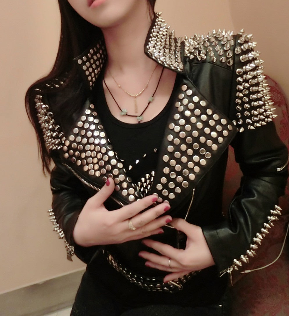 Giacca ecopelle Studs Myshon