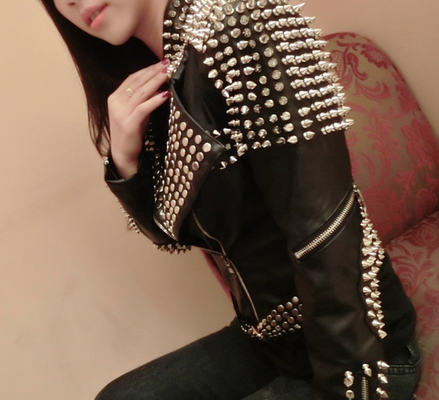 Giacca ecopelle Studs Myshon