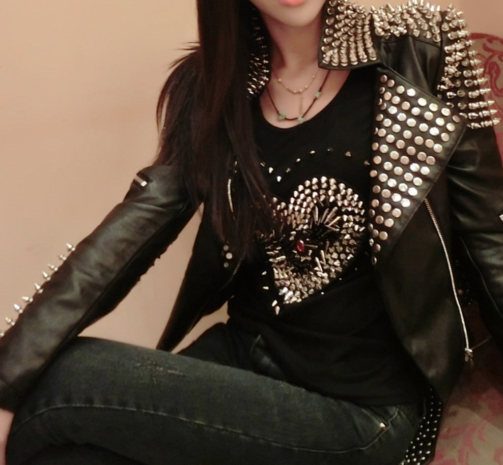 Giacca ecopelle Studs Myshon