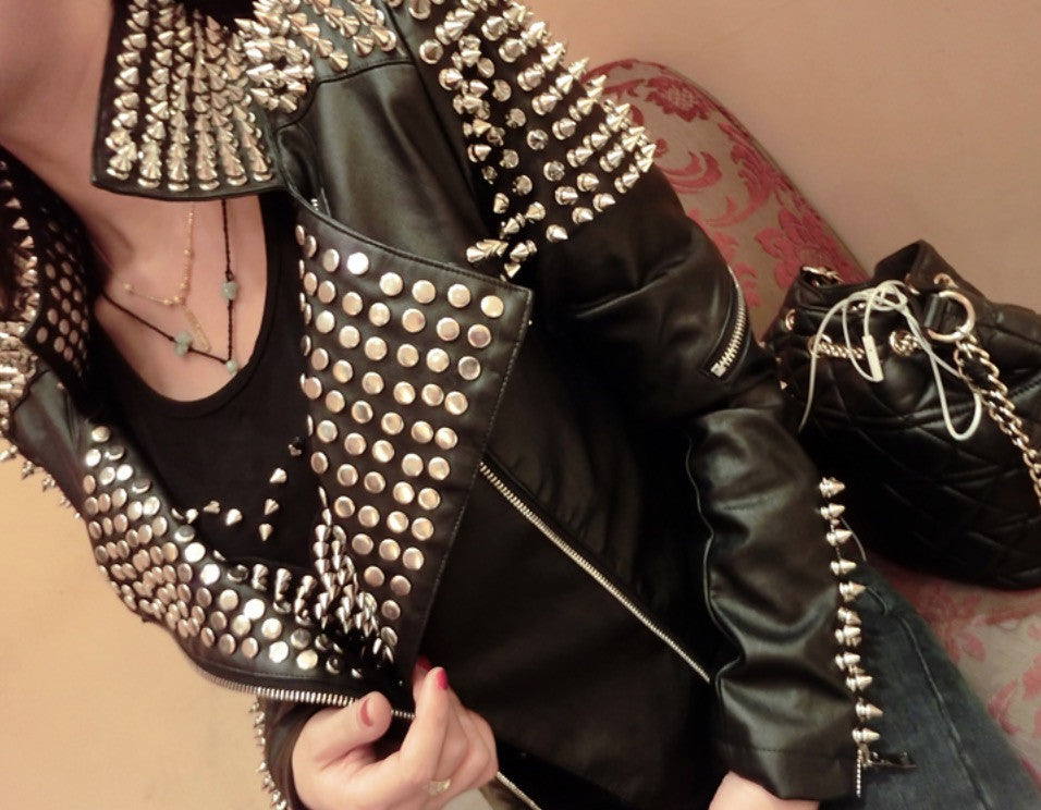 Giacca ecopelle Studs Myshon