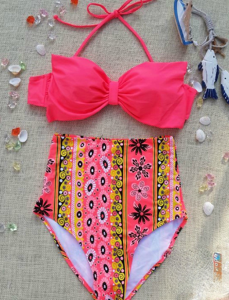 Bikini Aztech Retro fantasia azteca slip vita alta top fiocco imbottito — Dream Shop