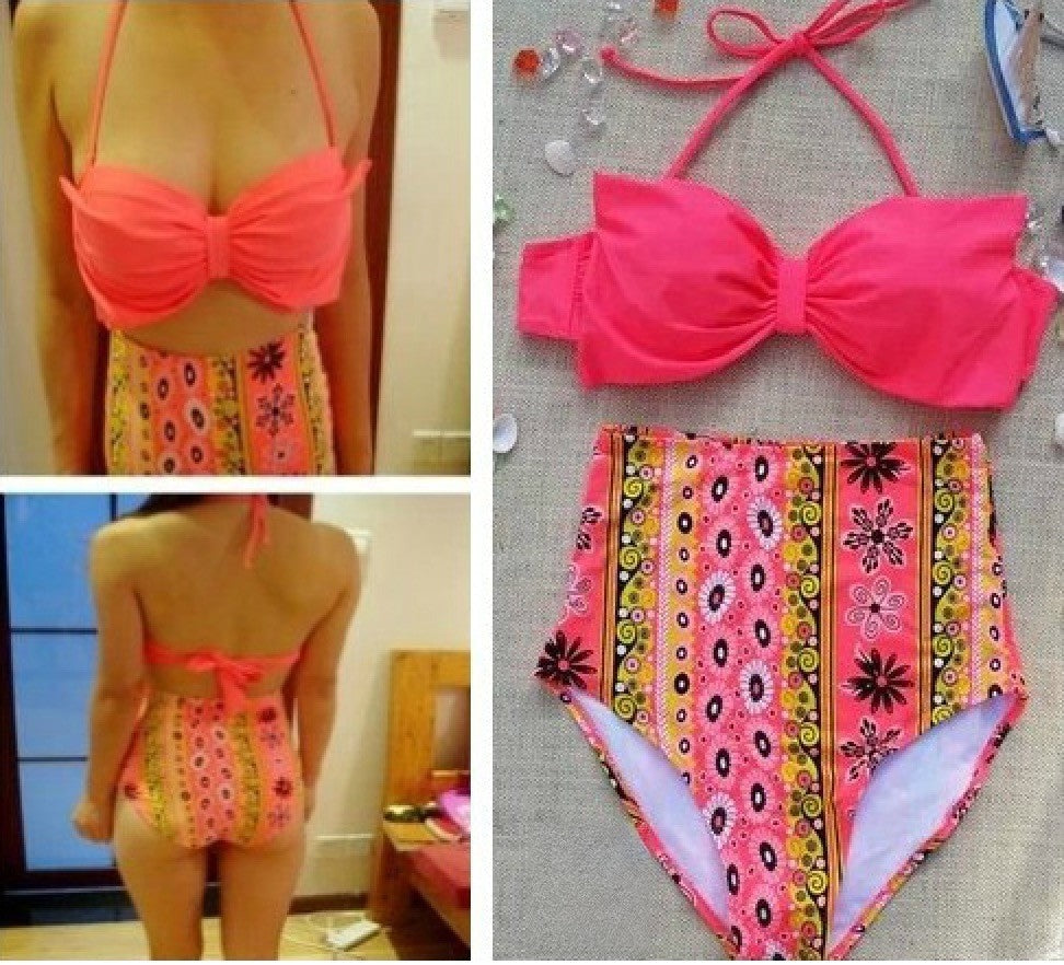 Bikini Aztech Retro vista posteriore slip vita alta — Dream Shop