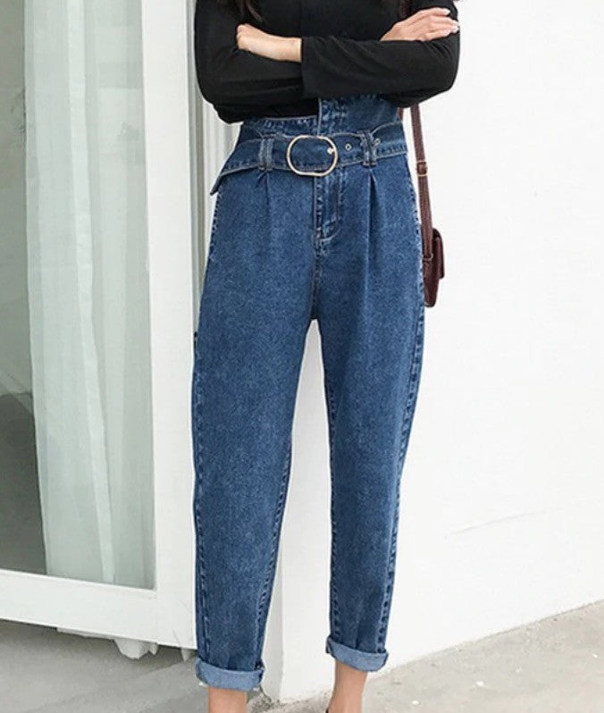 Jeans a vita alta asimmetrik