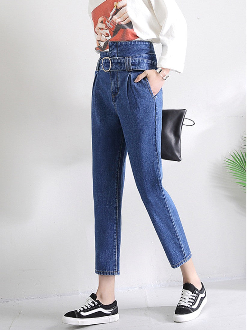 Jeans a vita alta asimmetrik