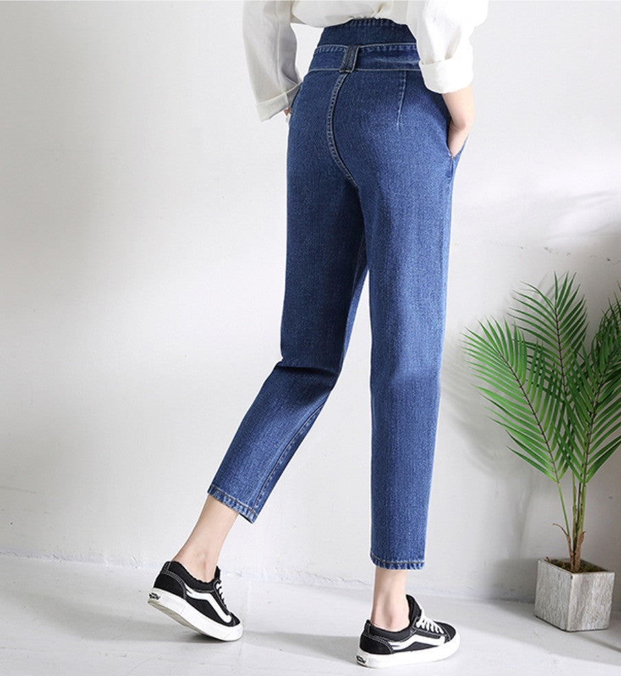 Jeans a vita alta asimmetrik