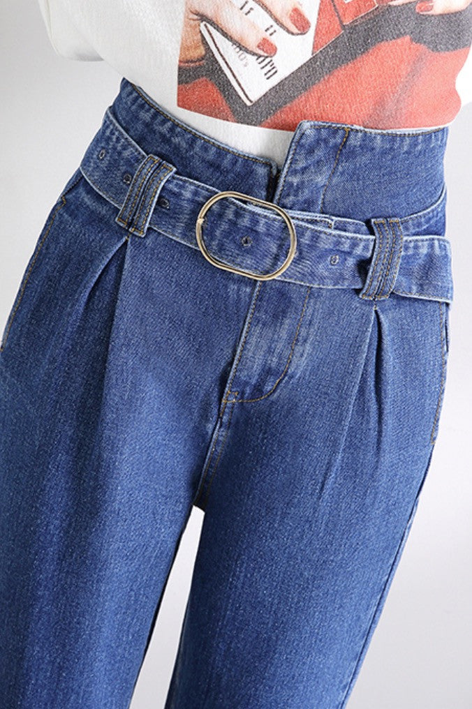 Jeans a vita alta asimmetrik