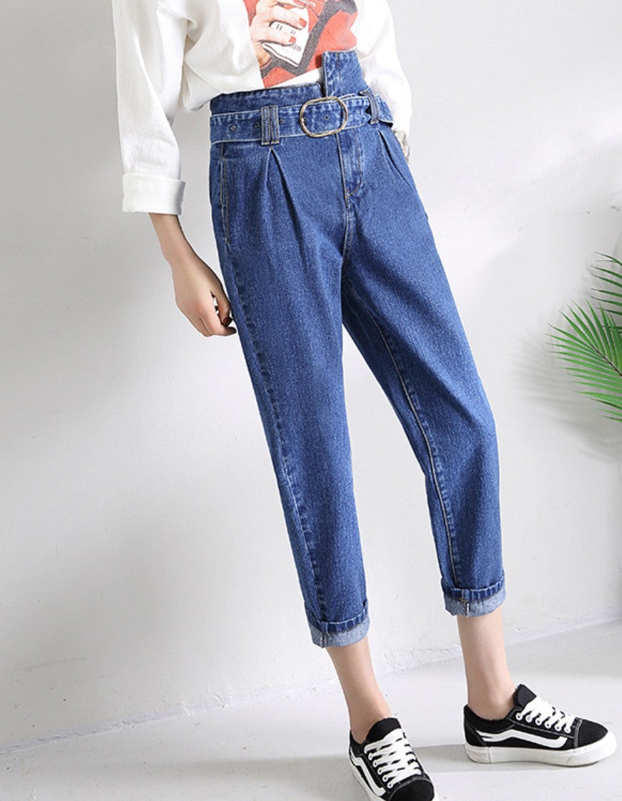 Jeans a vita alta asimmetrik