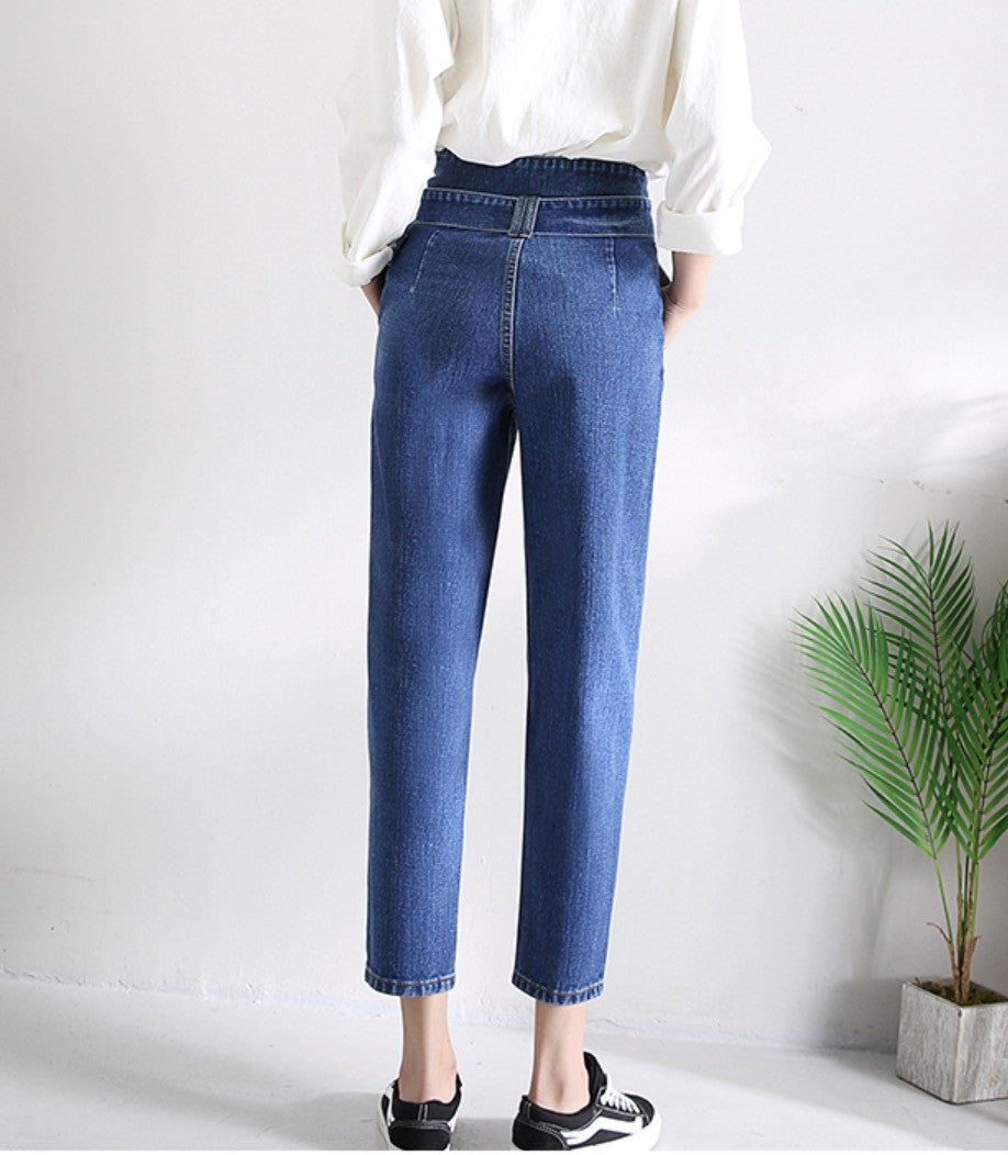 Jeans a vita alta asimmetrik