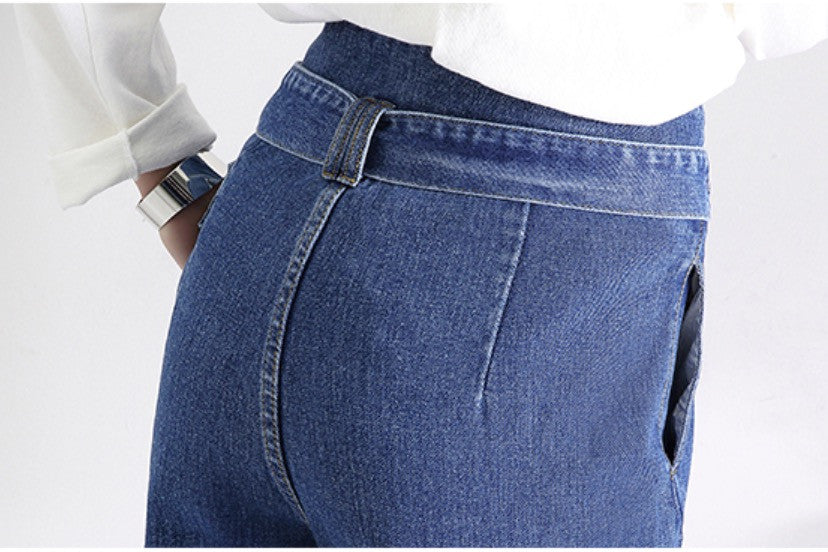 Jeans a vita alta asimmetrik