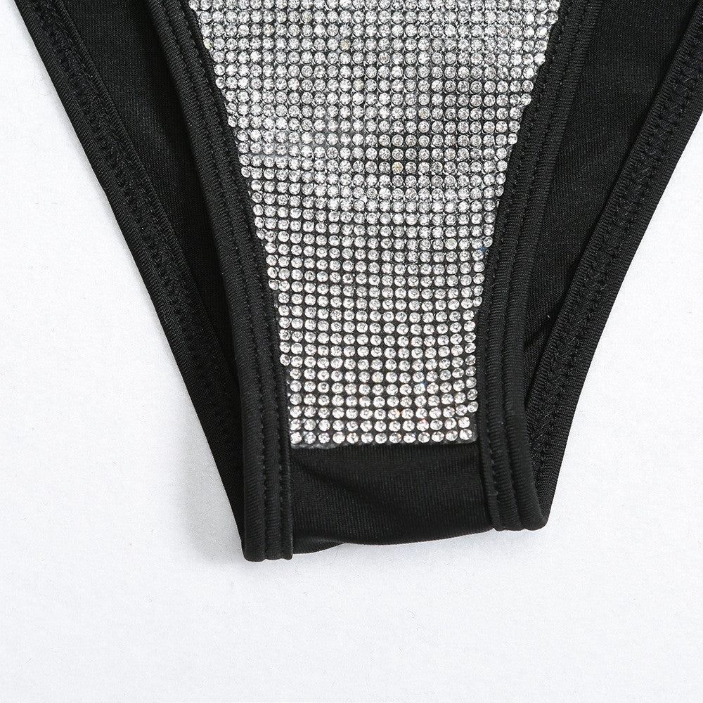 Bikini strass gold silver