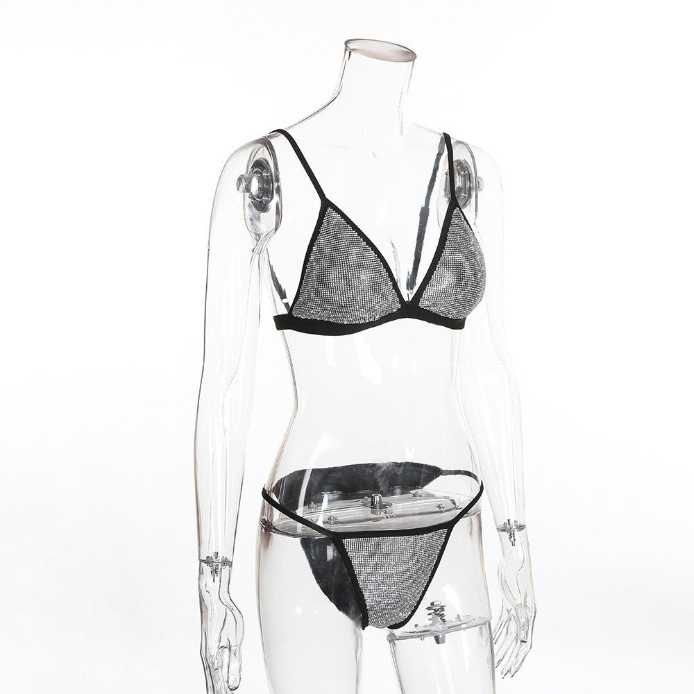 Bikini strass gold silver