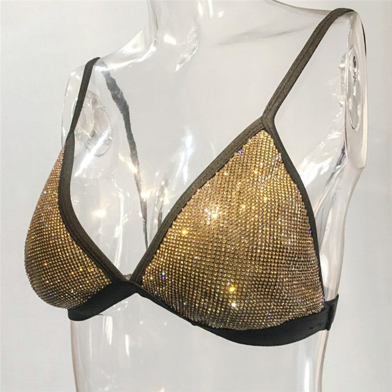 Bikini strass gold silver