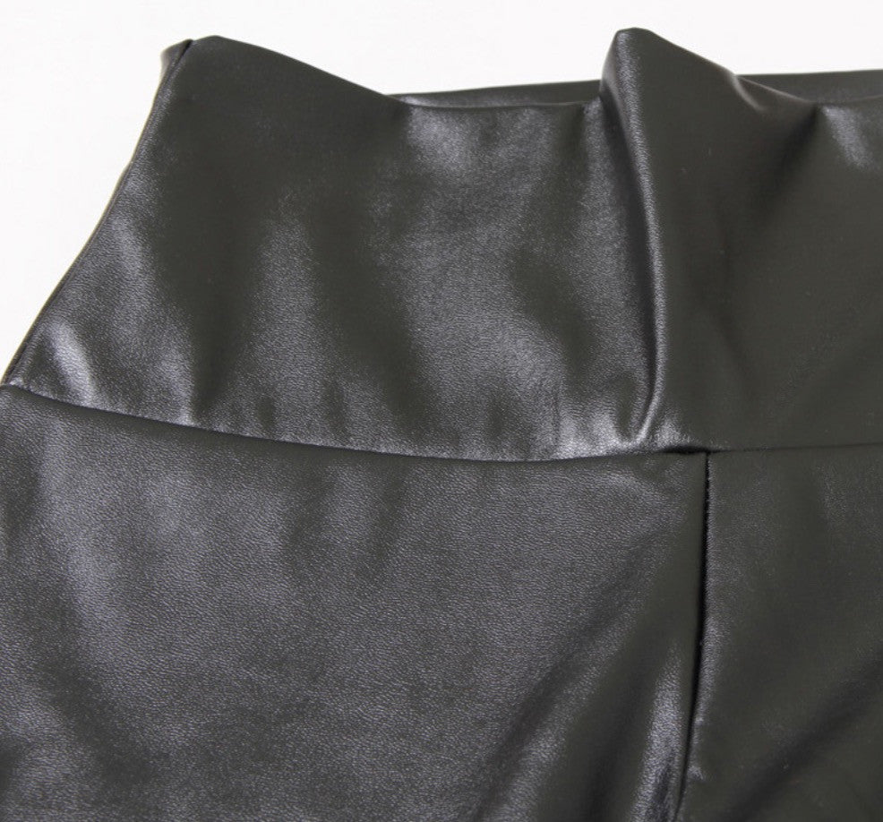 Leggings ecopelle colorati vita alta