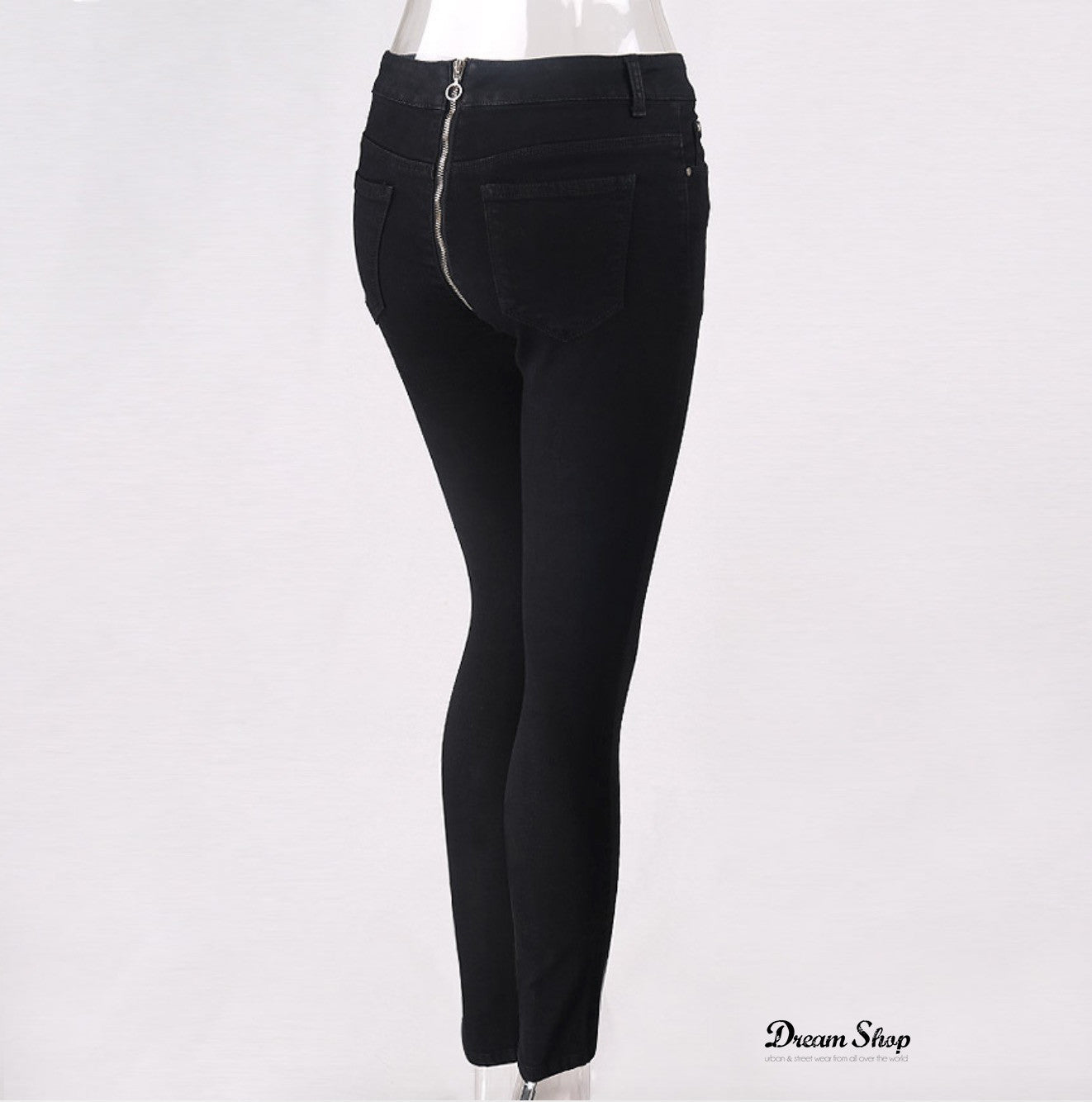 Jeans stretch back zipper