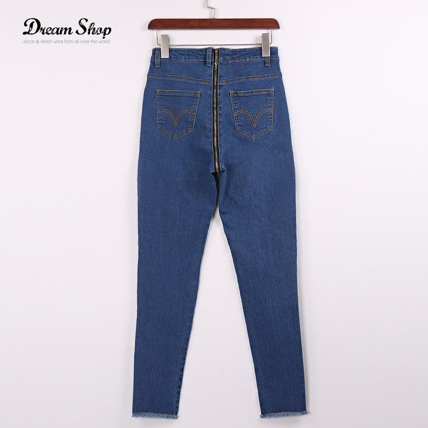 Jeans stretch back zipper