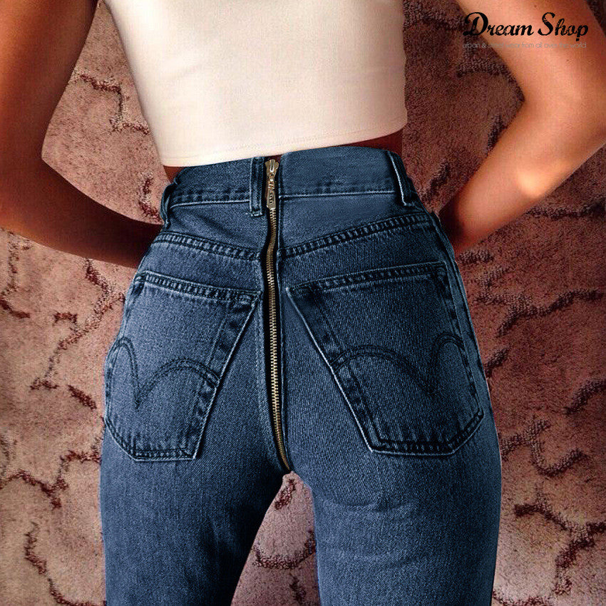 Jeans stretch back zipper