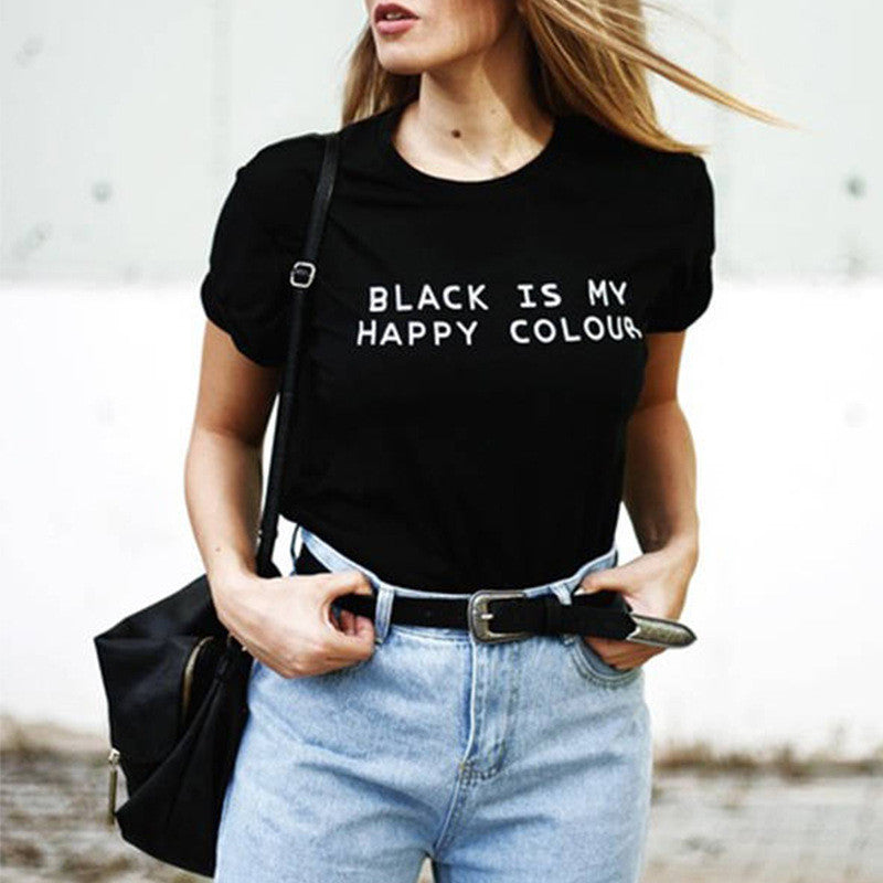 T-shirt Black is my happy color