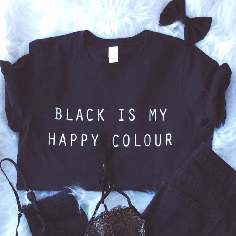 T-shirt Black is my happy color