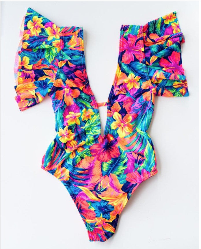 Costume intero tropical flowers