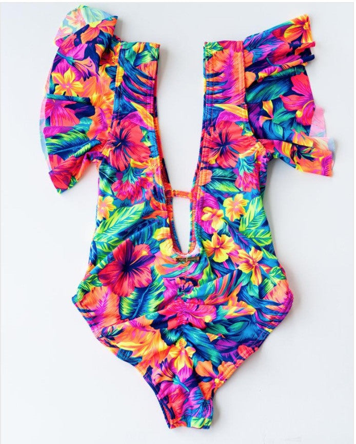 Costume intero tropical flowers