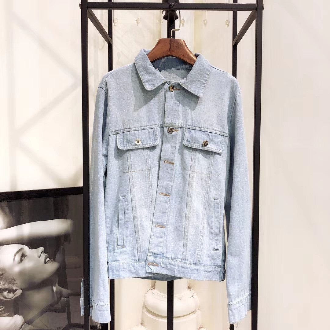 Giubbino jeans fringe strass