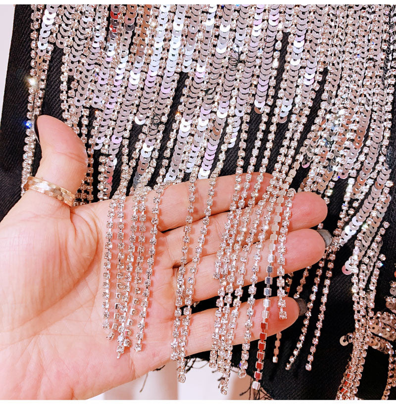 Shorts sequin fringe