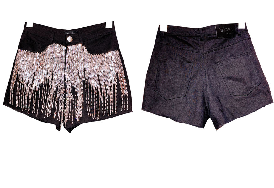 Shorts sequin fringe