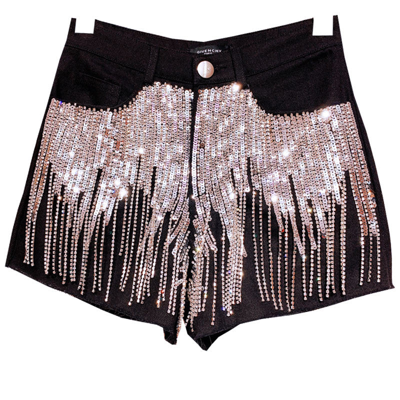 Shorts sequin fringe