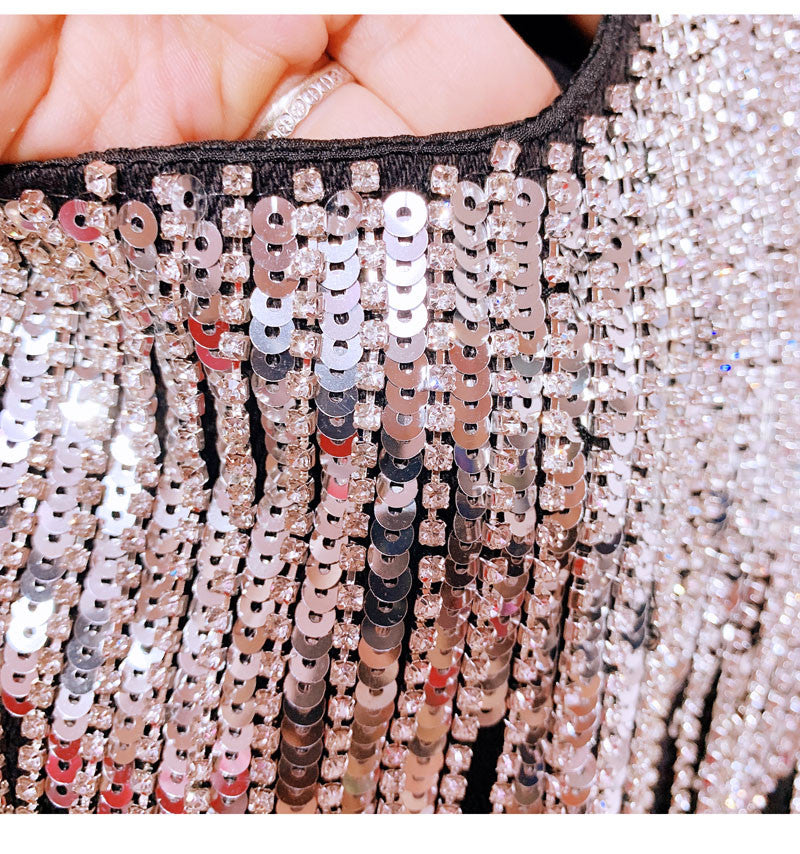 Shorts sequin fringe