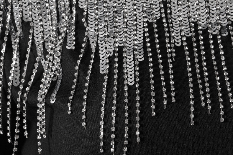 T-shirt sequin fringe