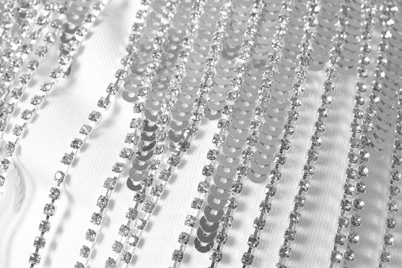 T-shirt sequin fringe