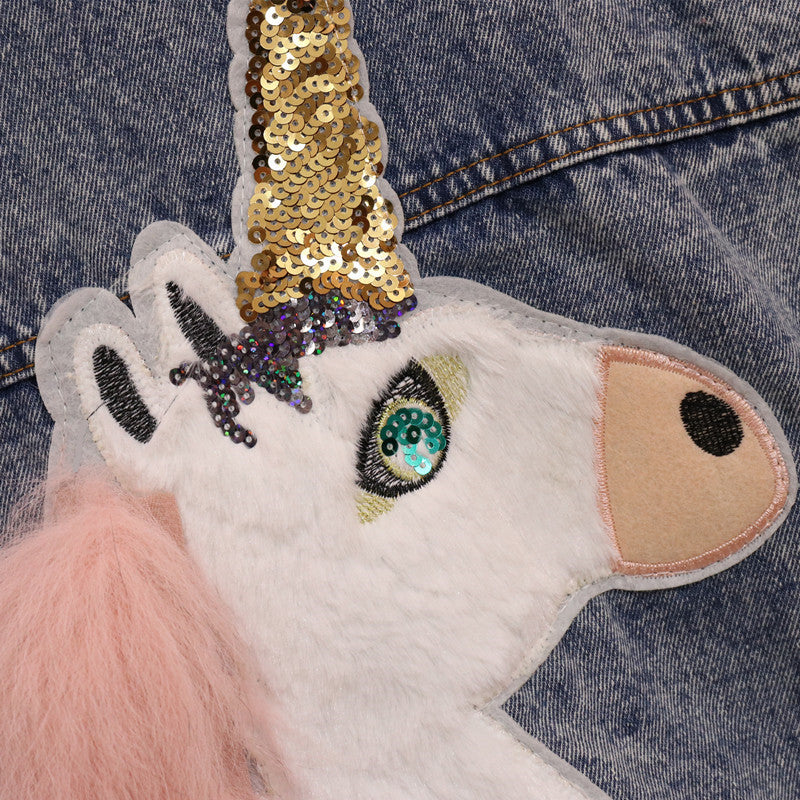 Giubbino denim unicorn