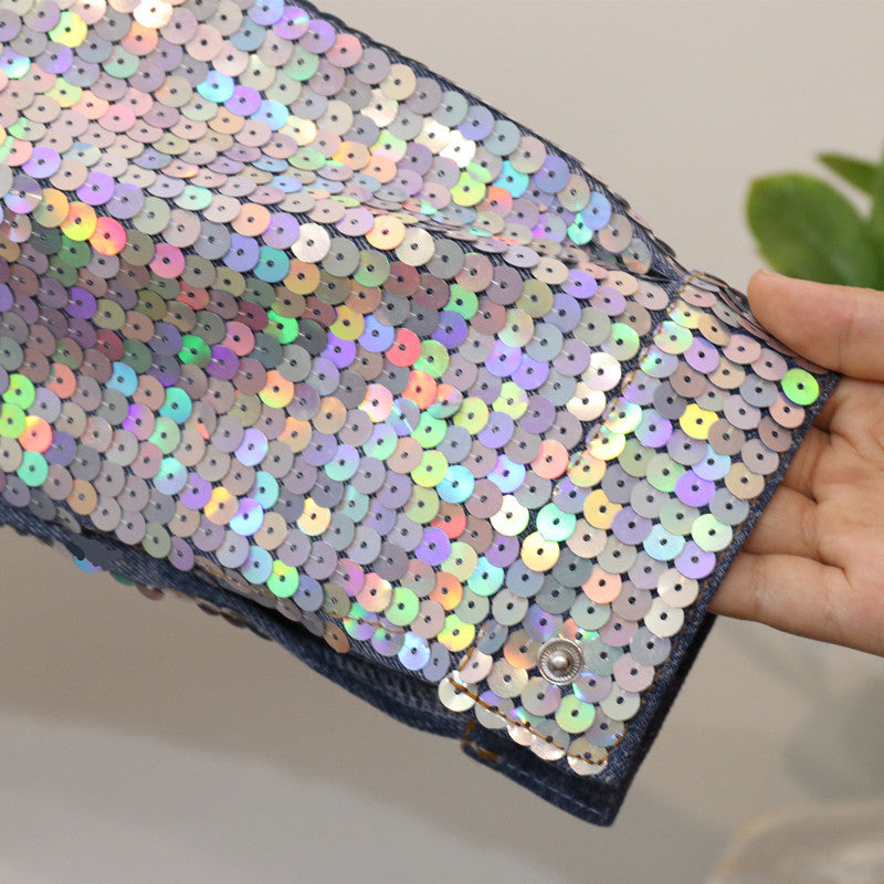 Giubbino denim unicorn