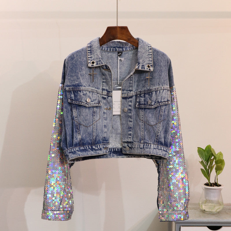 Giubbino denim unicorn