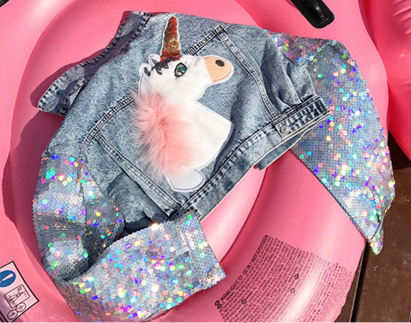 Giubbino denim unicorn