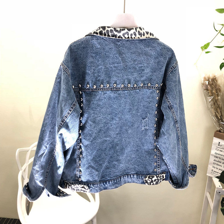 Giacca denim animalier