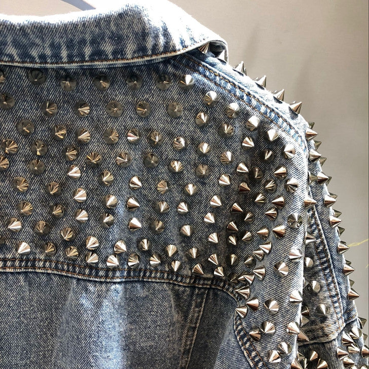 Giacca denim studded