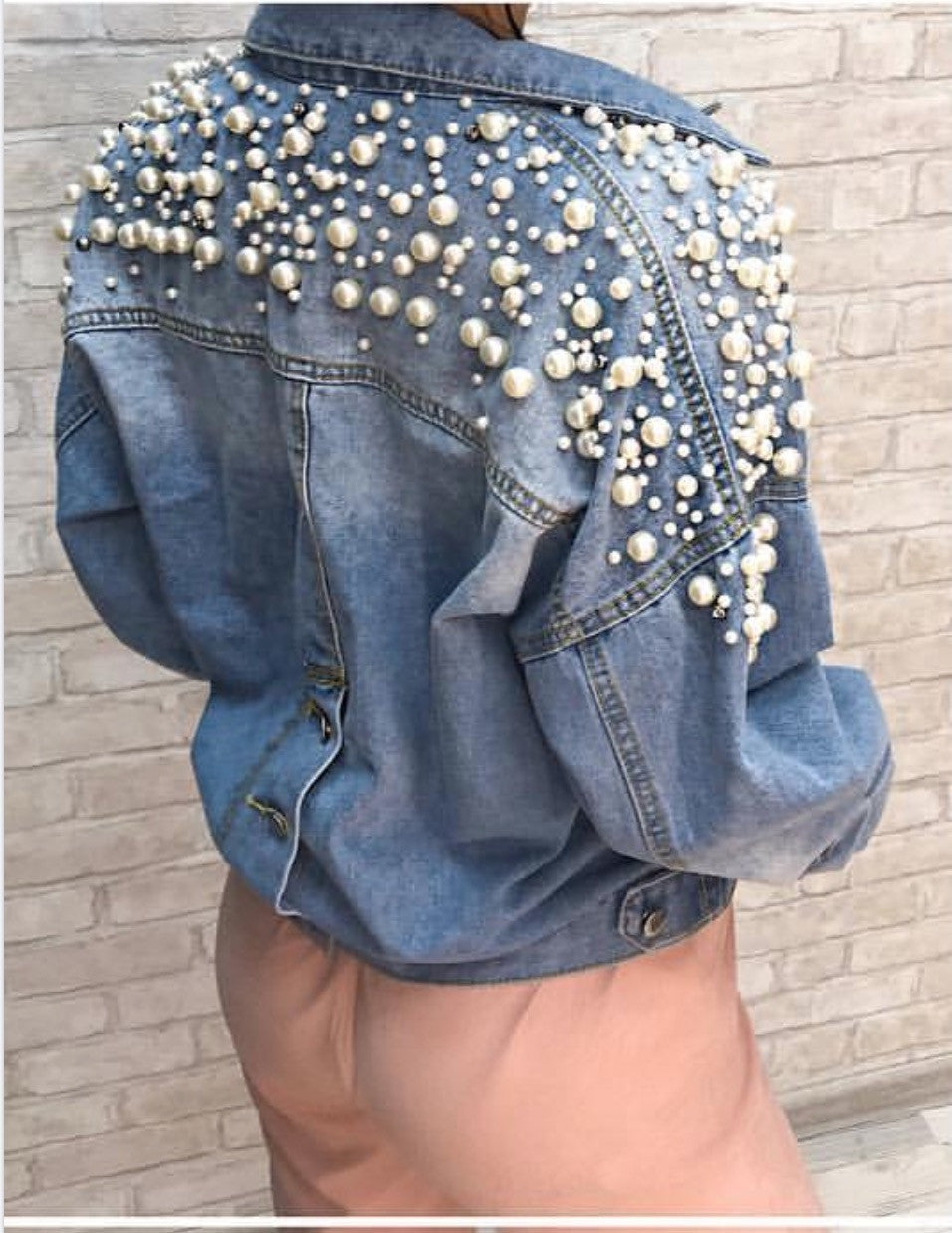 Giubbino reverse pearl denim