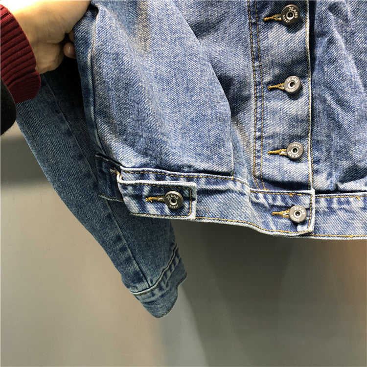 Giubbino reverse pearl denim