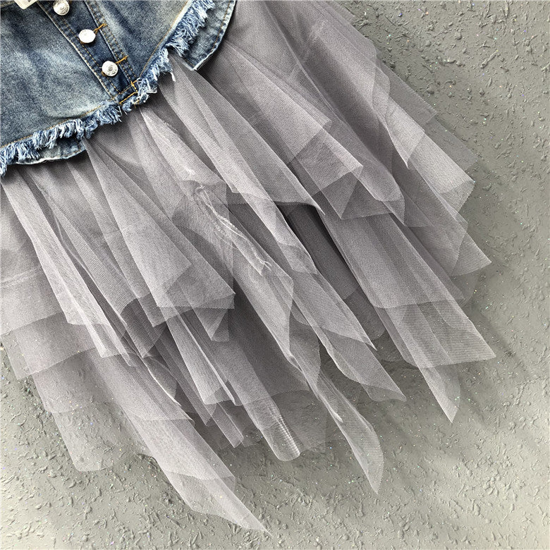 Minigonna tulle denim Firi