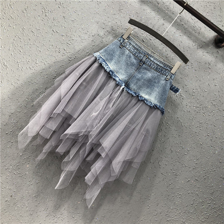 Minigonna tulle denim Firi