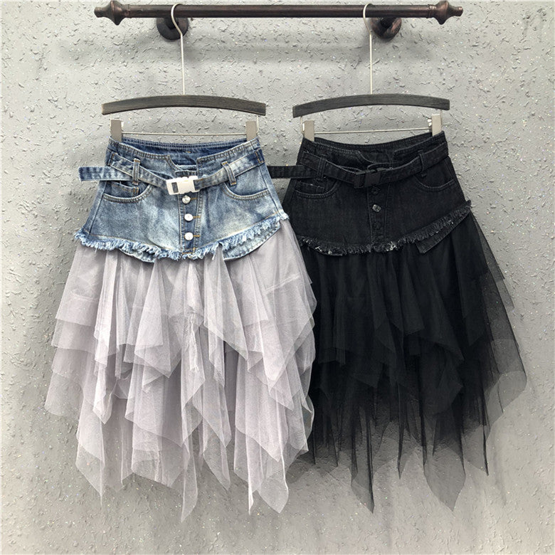 Minigonna tulle denim Firi