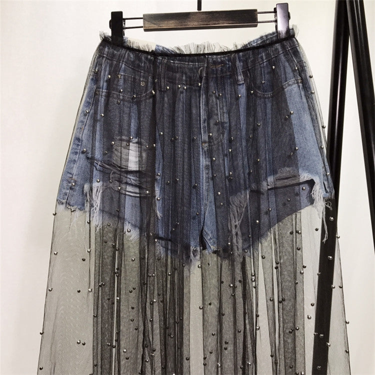 Shorts tulleskirt perle