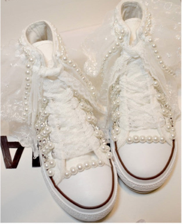 Sneakers wedding pearl