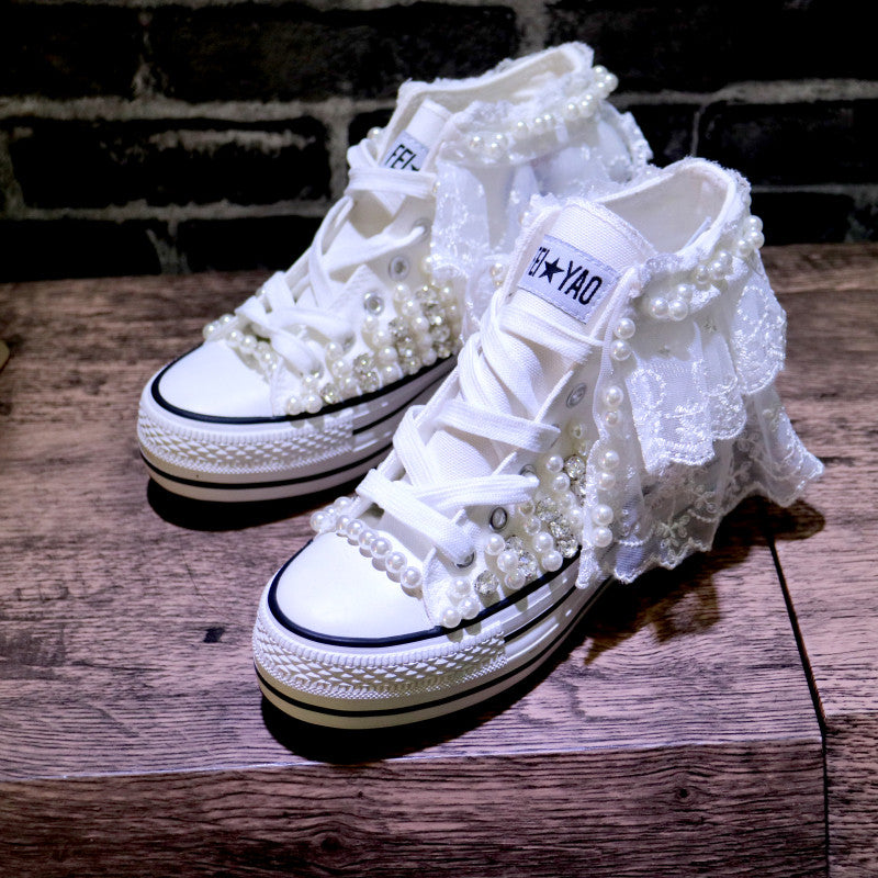 Sneakers wedding pearl
