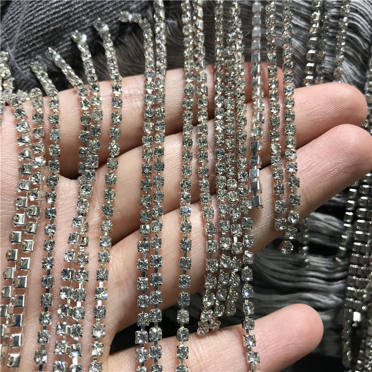 Shorts denim frange in strass