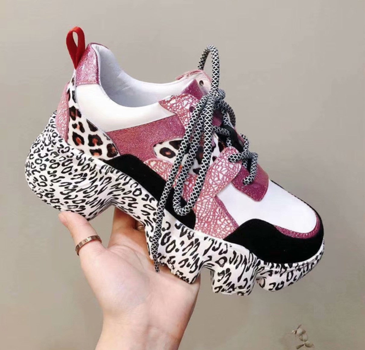 Sneakers platform leopard