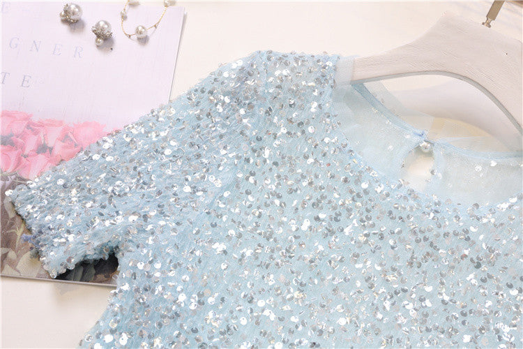 Tee in pailettes tonde